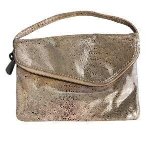 HOBO The Original Clutch Wristlet Purse Embossed Gold NWOT